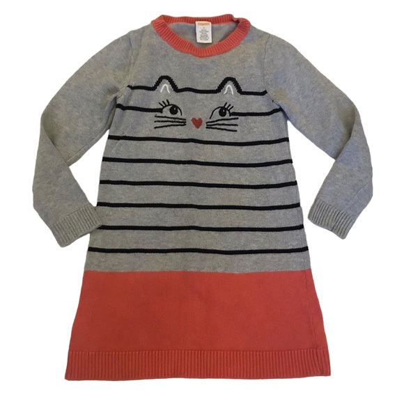 Gymboree Other - Gymboree Gray Striped Kitty Dress size 6